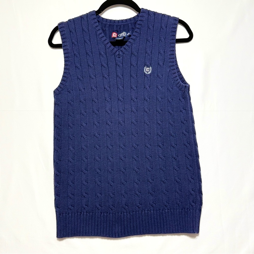 Chaps V-Neck Navy Sweater Vest Boys Size XL (20) Excellent
